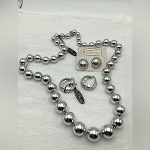 D'Orlan Vintage Long Beads And Clip earrings